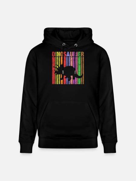 Dinosaurier Silhouette mit Farbdetails - Stanley/Stella Unisex Bio-Hoodie CRUISER - Schwarz