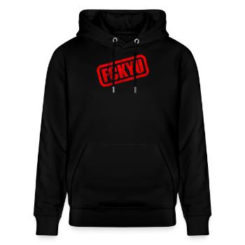 FCKYU Steuer-ID - Stanley/Stella Unisex Bio-Hoodie CRUISER  - Schwarz - Vorne - Alina (178cm) & Michal (187cm)
