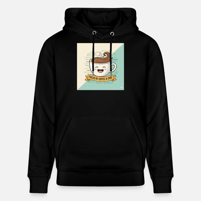 Happy Coffee Mug and Code - Stanley/Stella CRUISER Unisex Organic Hoodie - black
