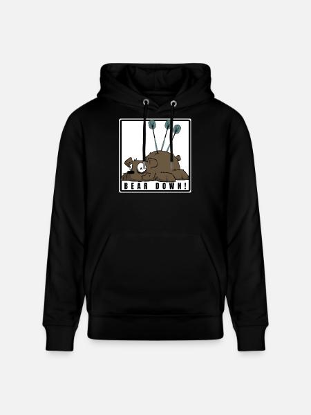 Lustiges Darts Comic Motiv. BEAR DOWN ! - Stanley/Stella Unisex Bio-Hoodie CRUISER - Schwarz