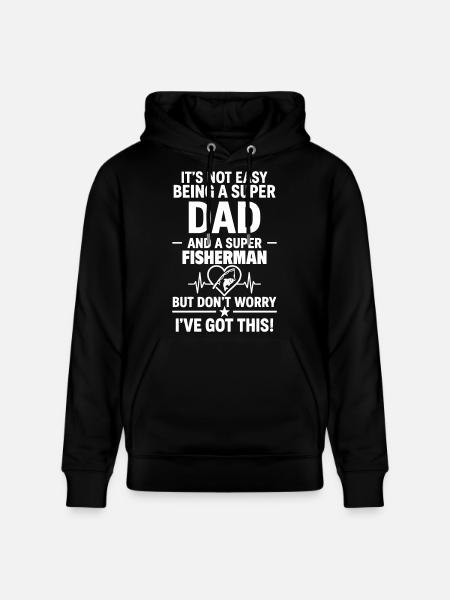 Cœur + Pêche – Super Dad Fisherman - Sweat à capuche bio CRUISER Stanley/Stella Unisexe - noir