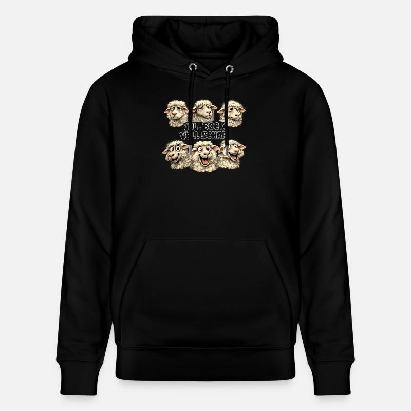 Schaf-Quintett: Null Bock Voll Schaf - Stanley/Stella Unisex Bio-Hoodie CRUISER  - Schwarz