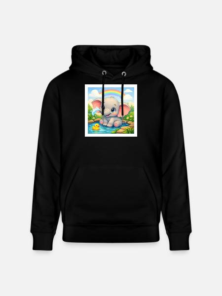 Elli l’Éléphant - Sweat à capuche bio CRUISER Stanley/Stella Unisexe - noir
