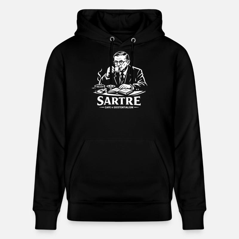 Café Sartre Existentialisme - Sweat à capuche bio CRUISER Stanley/Stella Unisexe - noir