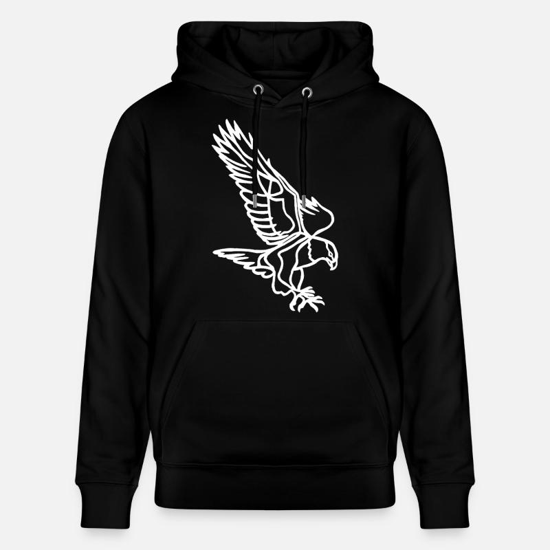Aigle blanc en vol - Sweat à capuche bio CRUISER Stanley/Stella Unisexe - noir