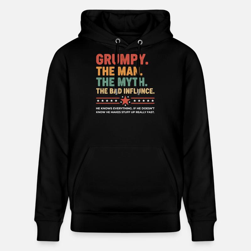 Grumpy – Die Legende & der schlechte Einfluss - Stanley/Stella Unisex Bio-Hoodie CRUISER  - Schwarz