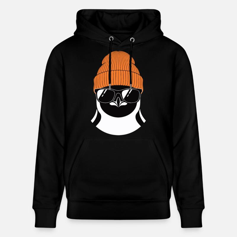 Manchot cool avec chapeau d’hiver - Sweat à capuche bio CRUISER Stanley/Stella Unisexe - noir