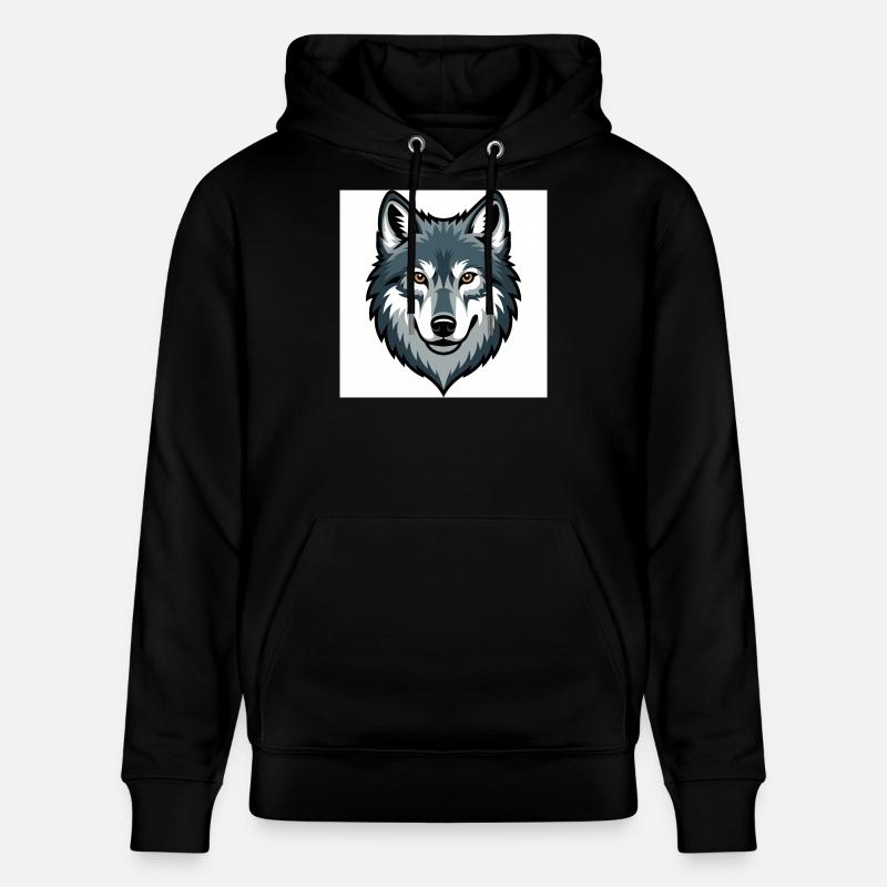 Wolf Head – illustration stylisée - Sweat à capuche bio CRUISER Stanley/Stella Unisexe - noir