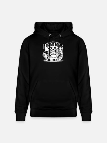 Ik drink bier en grill dingen grappig papa - Stanley/Stella Uniseks bio-hoodie CRUISER - zwart
