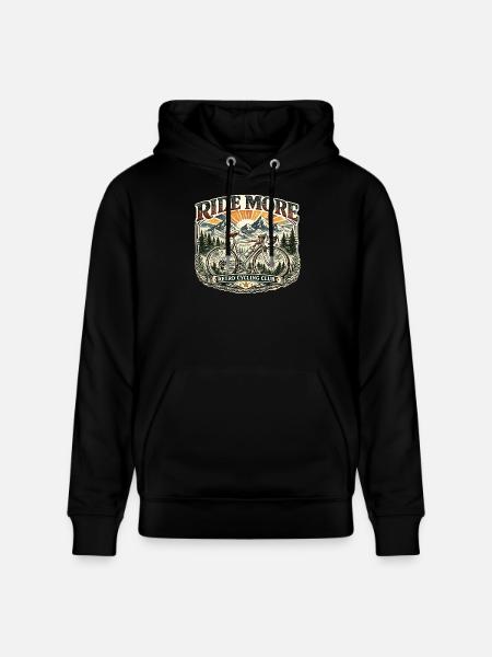 Ride More Club Retro Cycling - Stanley/Stella CRUISER Unisex Organic Hoodie - black