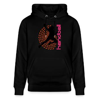 Punktspirale Handballerin - Stanley/Stella Unisex Bio-Hoodie CRUISER  - Schwarz - Vorne - Alina (178cm) & Michal (187cm)