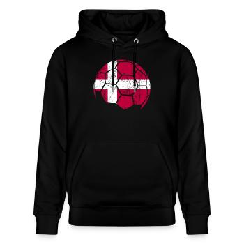 Denmark Soccer Ball Fußball - Stanley/Stella Unisex Bio-Hoodie CRUISER  - Schwarz - Vorne - Alina (178cm) & Michal (187cm)