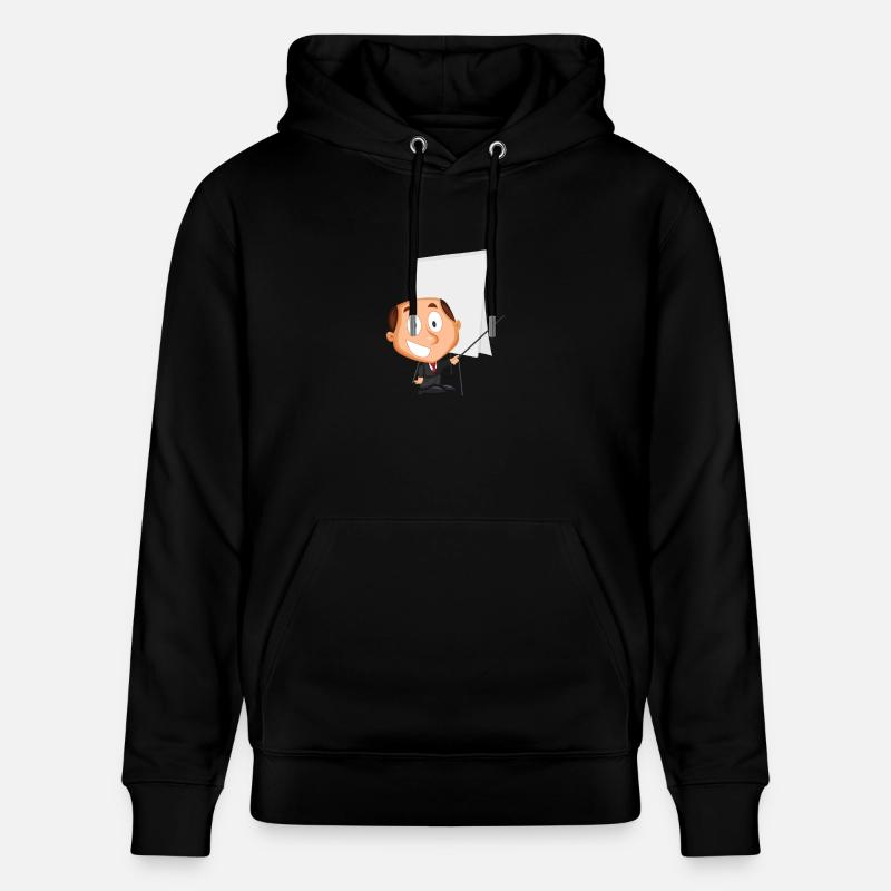 Lecturer uses flipchart, gift idea - Stanley/Stella CRUISER Unisex Organic Hoodie - black