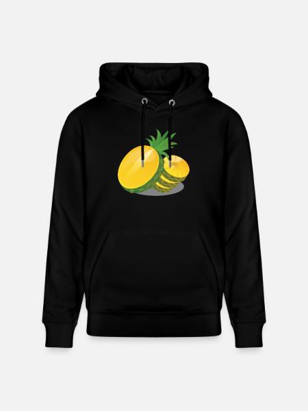 Pineapple in slices - Stanley/Stella CRUISER Unisex Organic Hoodie - black