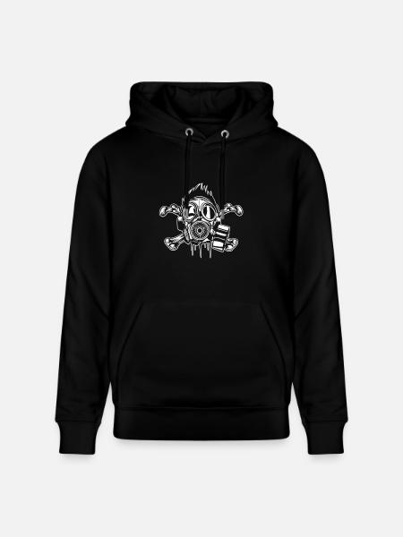 Crossbones gasmask - Stanley/Stella CRUISER Unisex Organic Hoodie - black