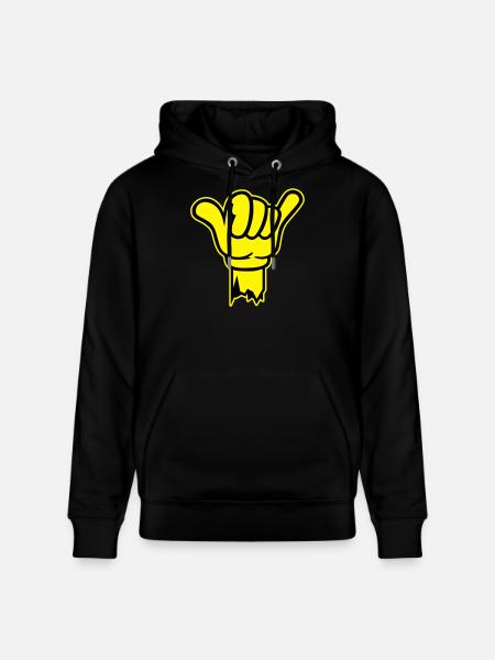 hand shaka finger - Stanley/Stella Unisex Bio-Hoodie CRUISER  - Schwarz