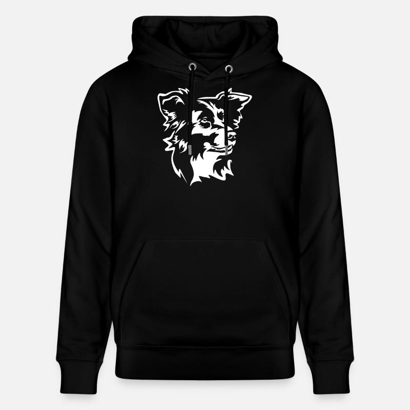 Border Collie Kopf "Black Edition" - Stanley/Stella Unisex Bio-Hoodie CRUISER  - Schwarz