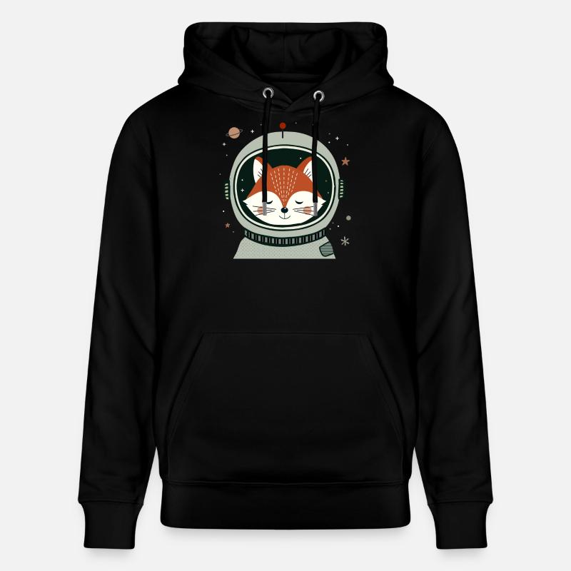Rêver astronaute renard dans l’espace - Sweat à capuche bio CRUISER Stanley/Stella Unisexe - noir