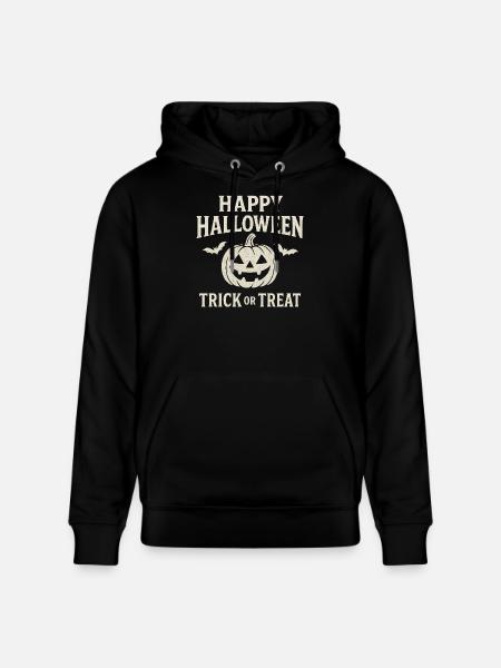 Halloween Pumpkin Trick or Treat - Stanley/Stella CRUISER Unisex Organic Hoodie - black