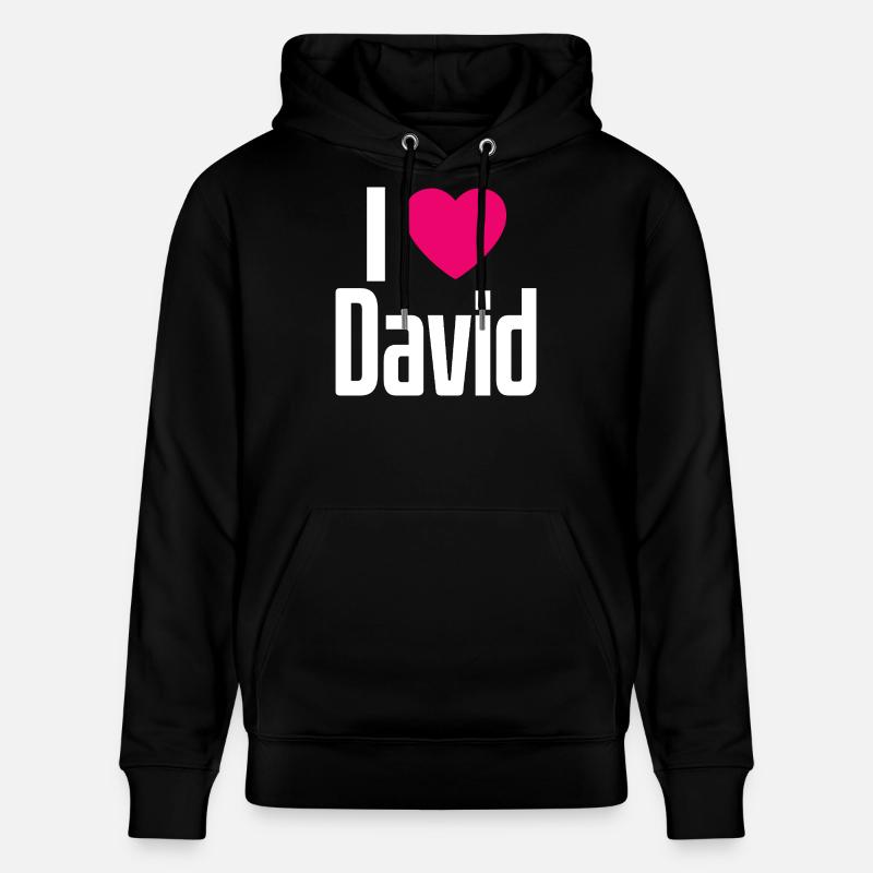 J’aime David Coeur rose J’aime David - Sweat à capuche bio CRUISER Stanley/Stella Unisexe - noir