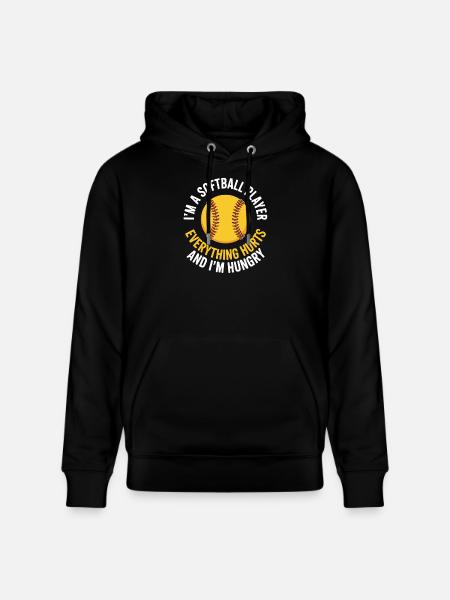 Hungry Softball Player Motto - Stanley/Stella CRUISER Unisex Organic Hoodie - black