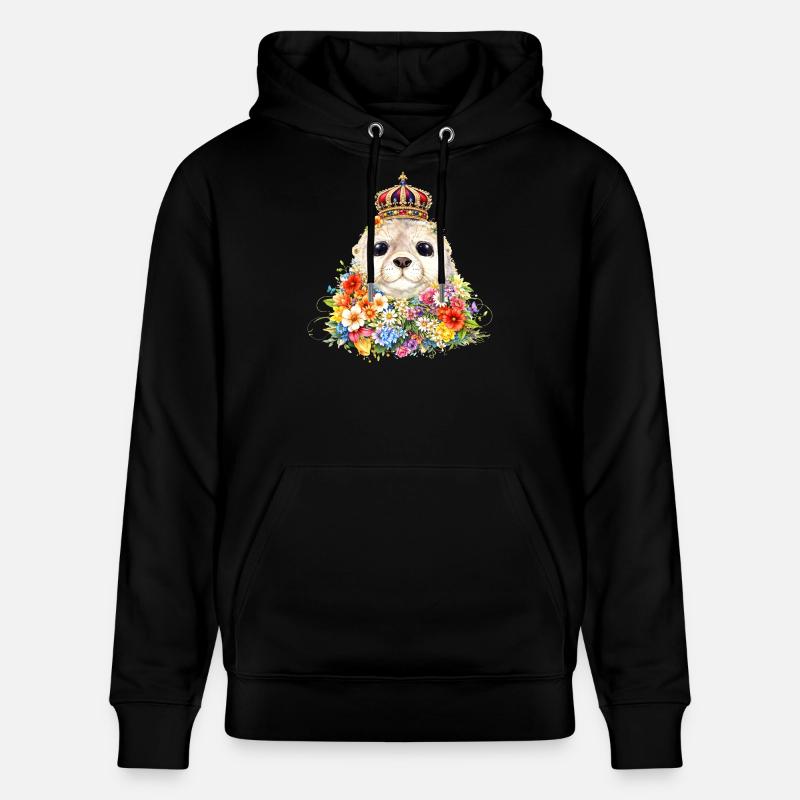 Sceau royal avec couronne - Sweat à capuche bio CRUISER Stanley/Stella Unisexe - noir