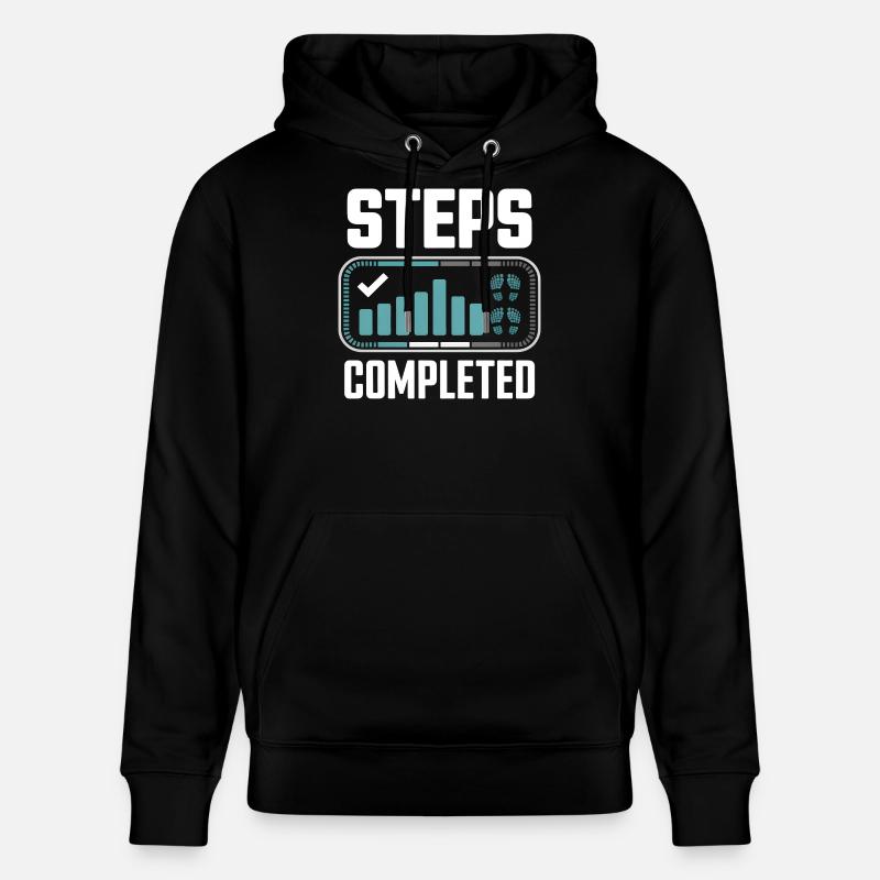 Steps Completed 10000 Schritte - Stanley/Stella CRUISER Unisex Organic Hoodie - black