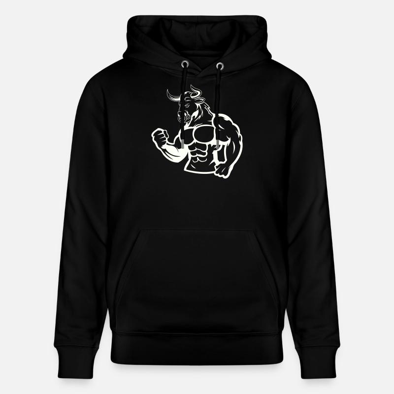 Taureau puissant, héros musclé - Sweat à capuche bio CRUISER Stanley/Stella Unisexe - noir