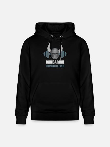 Barbarian Warrior Powerlifting Workout - Stanley/Stella CRUISER Unisex Organic Hoodie - black