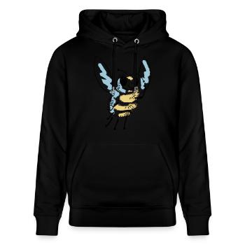 Glückliche Biene - Vektorgrafikdesign - Stanley/Stella Unisex Bio-Hoodie CRUISER  - Schwarz - Vorne - Alina (178cm) & Michal (187cm)