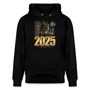 New Year 2025 - Stanley/Stella CRUISER Unisex Organic Hoodie - black - Front - Alina (178cm) & Michal (187cm)