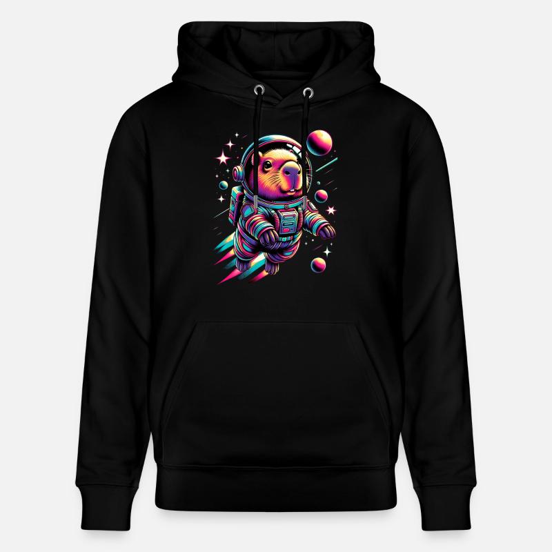 Capybaras Mignon Capybara Astronaute - Sweat à capuche bio CRUISER Stanley/Stella Unisexe - noir