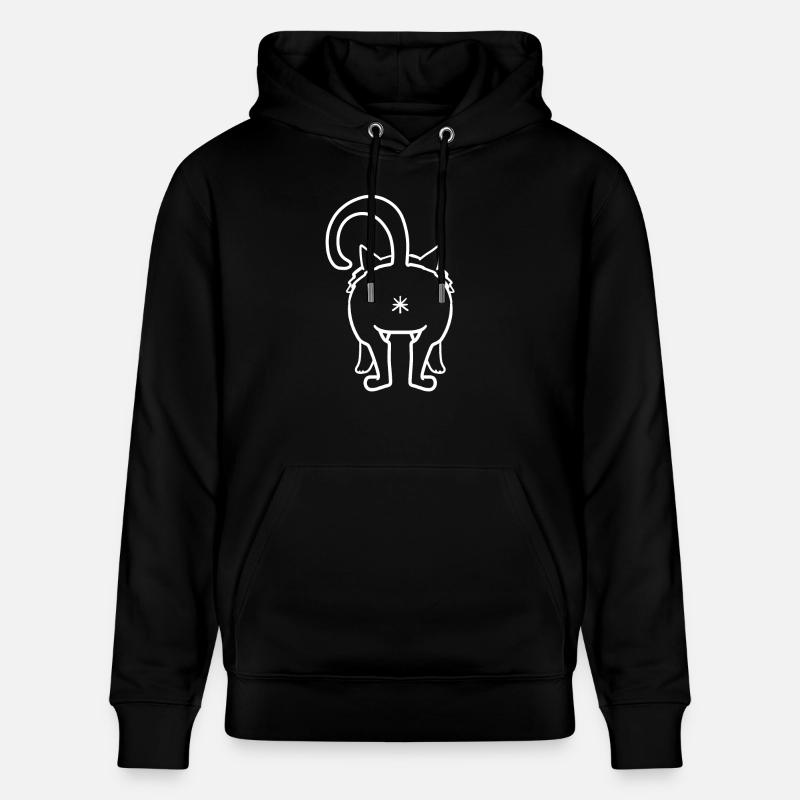 Chat par derrière - Sweat à capuche bio CRUISER Stanley/Stella Unisexe - noir