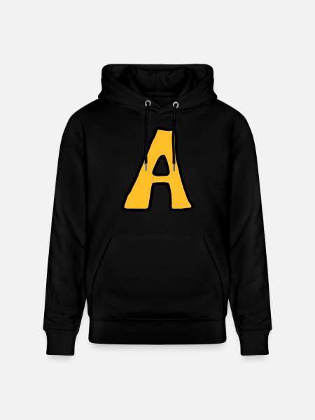 Letter A comic cartoon - Stanley/Stella CRUISER Unisex Organic Hoodie - black