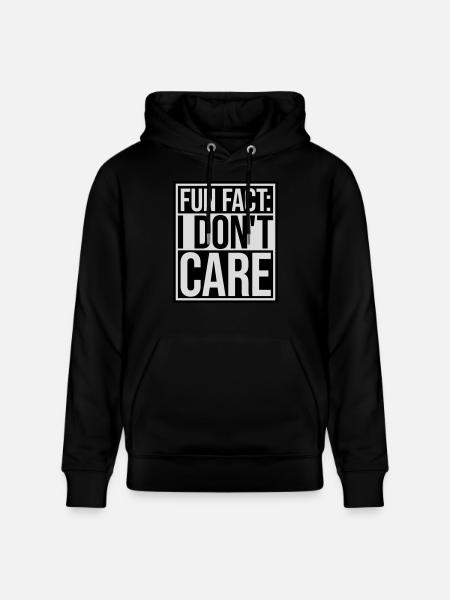 I don't care fact - Stanley/Stella CRUISER Unisex Organic Hoodie - black