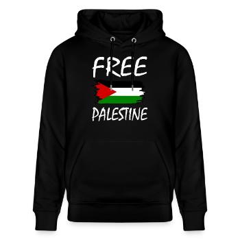 Free palestine - Stanley/Stella Unisex Bio-Hoodie CRUISER  - Schwarz - Vorne - Alina (178cm) & Michal (187cm)