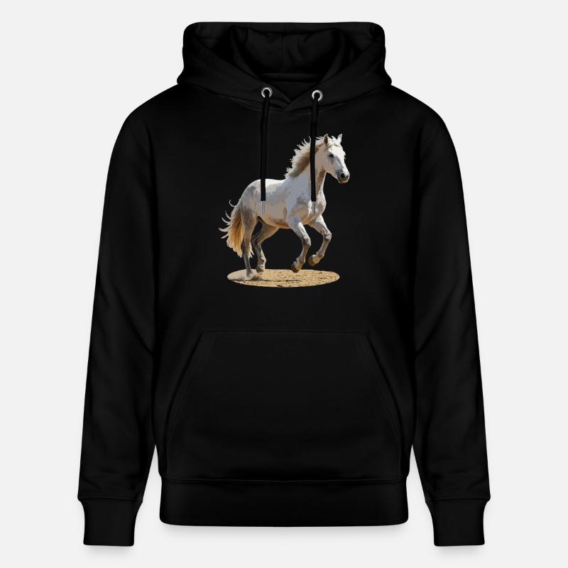 Cheval camarguais - Sweat à capuche bio CRUISER Stanley/Stella Unisexe - noir