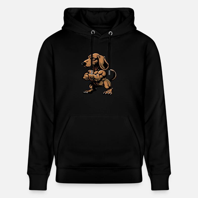 Teckel Chien Muscles Musculation Teckel - Sweat à capuche bio CRUISER Stanley/Stella Unisexe - noir