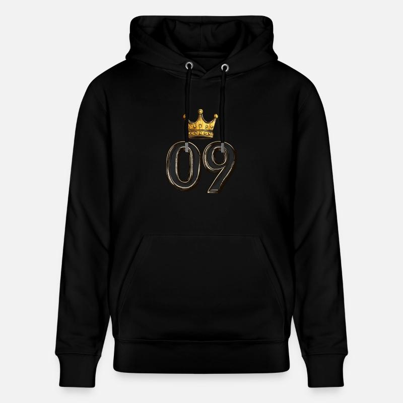 Couronne à 9 chiffres - Sweat à capuche bio CRUISER Stanley/Stella Unisexe - noir