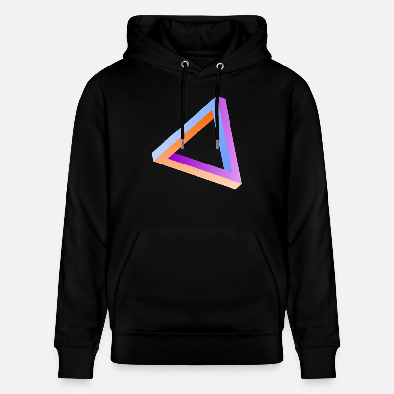 Illusion d'optique triangle impossible - Sweat à capuche bio CRUISER Stanley/Stella Unisexe - noir