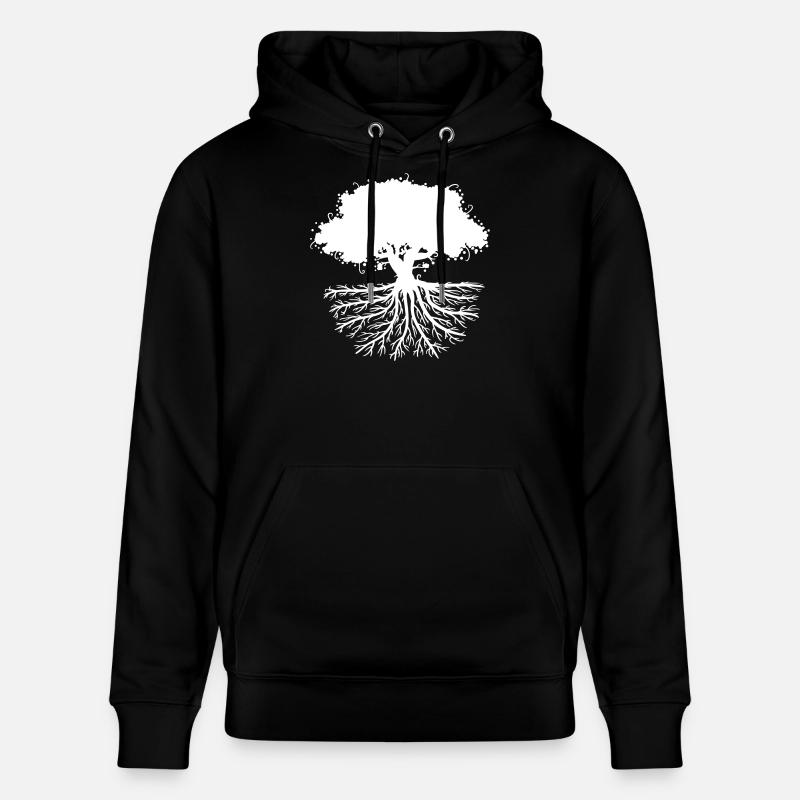 tree roots white - Stanley/Stella Unisex Bio-Hoodie CRUISER  - Schwarz