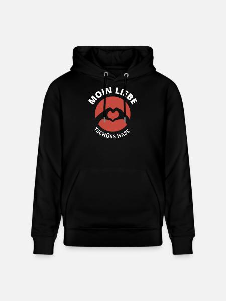 moin liebe tschüss hass - Stanley/Stella Unisex Bio-Hoodie CRUISER  - Schwarz