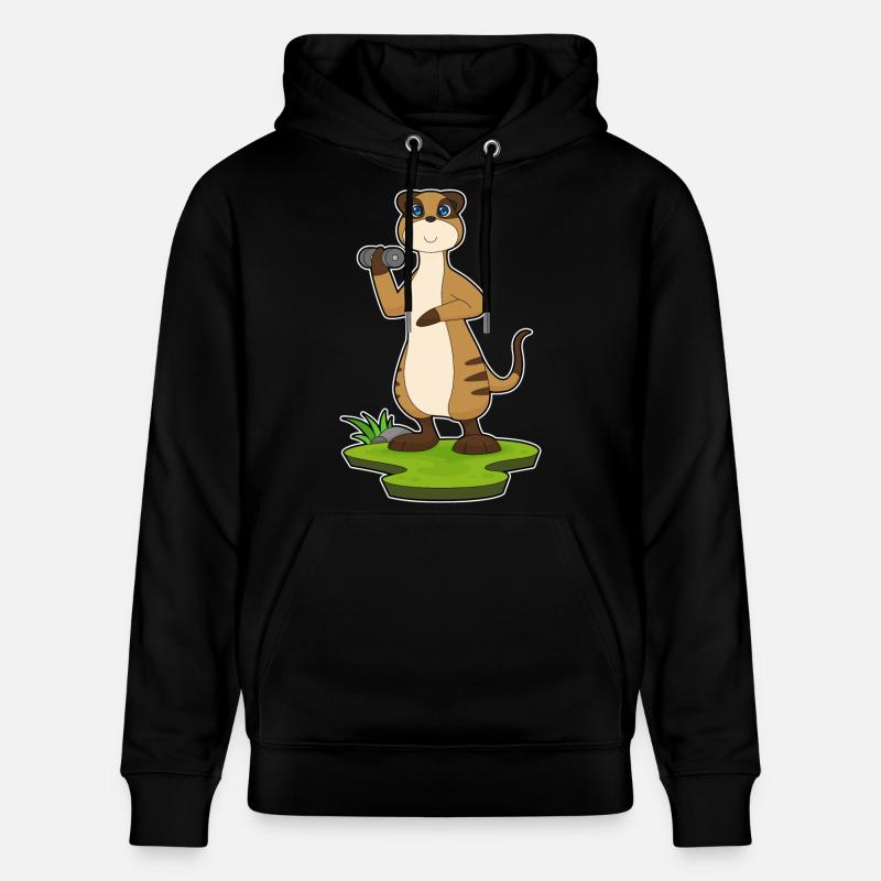 Culturiste avec haltères Suricate - Sweat à capuche bio CRUISER Stanley/Stella Unisexe - noir