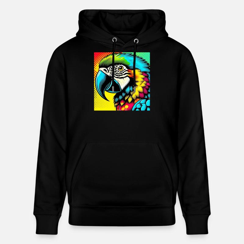 Perroquet Pop Art - Sweat à capuche bio CRUISER Stanley/Stella Unisexe - noir