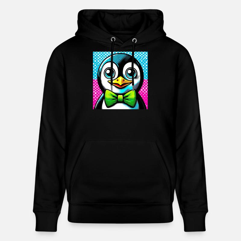 Pinguin mit Fliege Pop Art - Stanley/Stella Unisex Bio-Hoodie CRUISER  - Schwarz