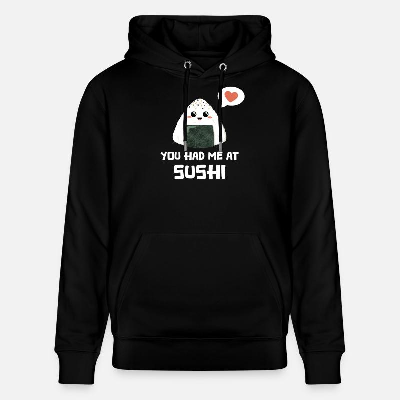 Sushi onigiri disant drôle - Sweat à capuche bio CRUISER Stanley/Stella Unisexe - noir
