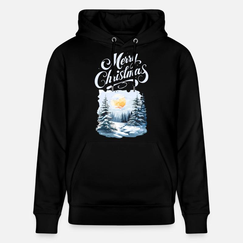 Joyeux Noël Forêt Paysage - Sweat à capuche bio CRUISER Stanley/Stella Unisexe - noir