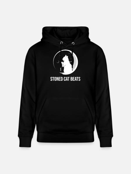 stonedCatBeats_YT_White_Transparent_800x800 - Stanley/Stella CRUISER Unisex Organic Hoodie - black