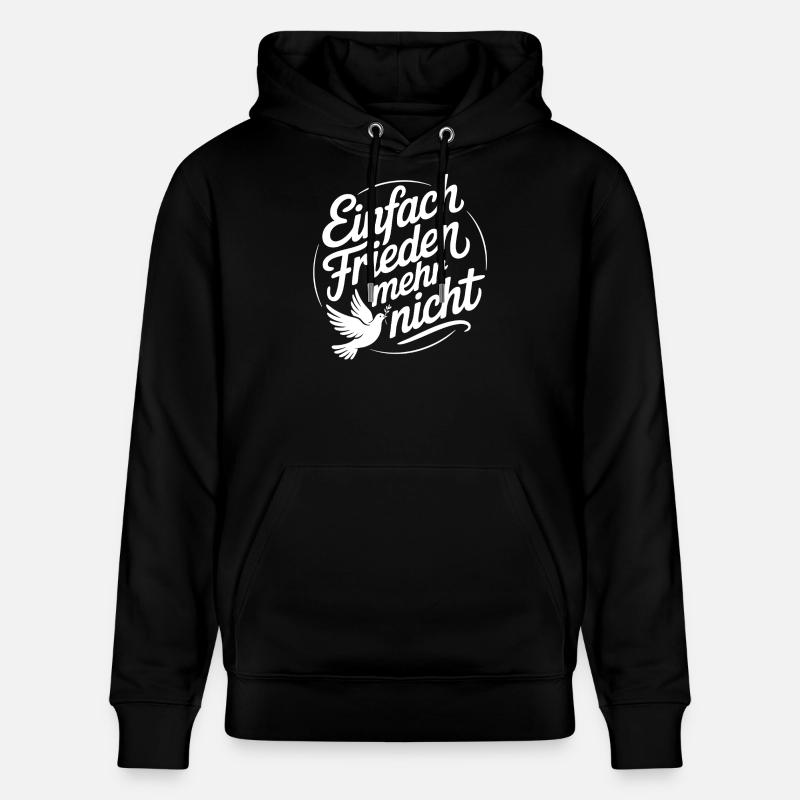 Friedensbotschaft mit Friedenstaube | Peace Design - Stanley/Stella Unisex Bio-Hoodie CRUISER - Schwarz