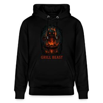 Grill Beast - Stanley/Stella CRUISER Unisex Organic Hoodie - black - Front - Alina (178cm) & Michal (187cm)
